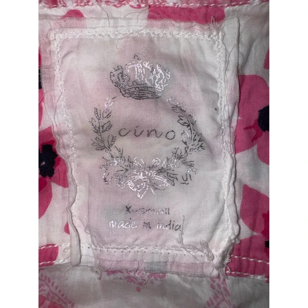 CINO pink floral, paisley and striped patterns button down shirt Women's XS - Picture 4 of 7